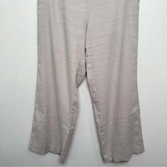Talbots Womens 10P Natural Linen  High Waist Wide Leg Trouser - Picture 6 of 12